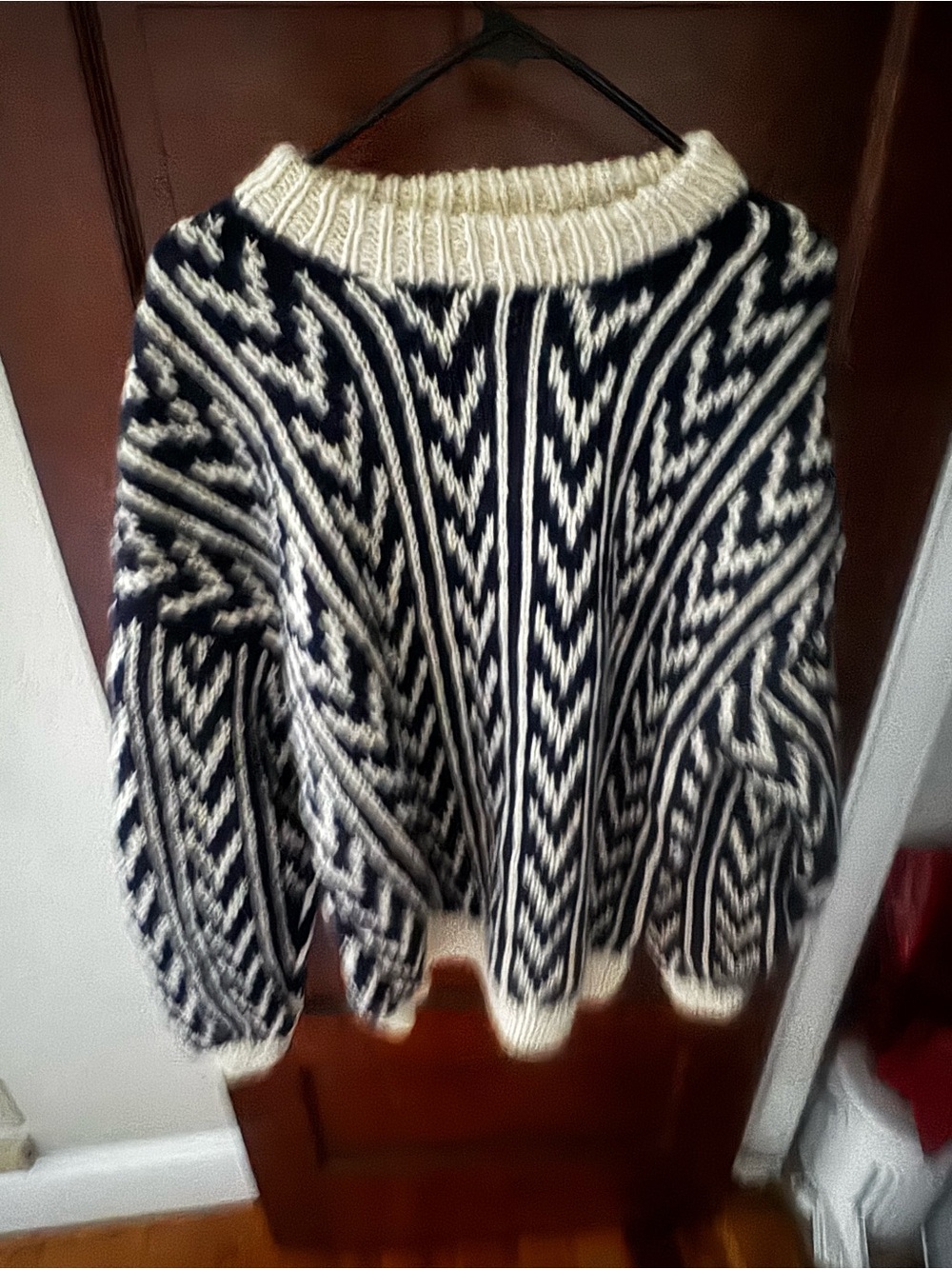 Hand Knit 100% Wool Sweater | Made in Nepal | Fair Isle Nordic | Oversized